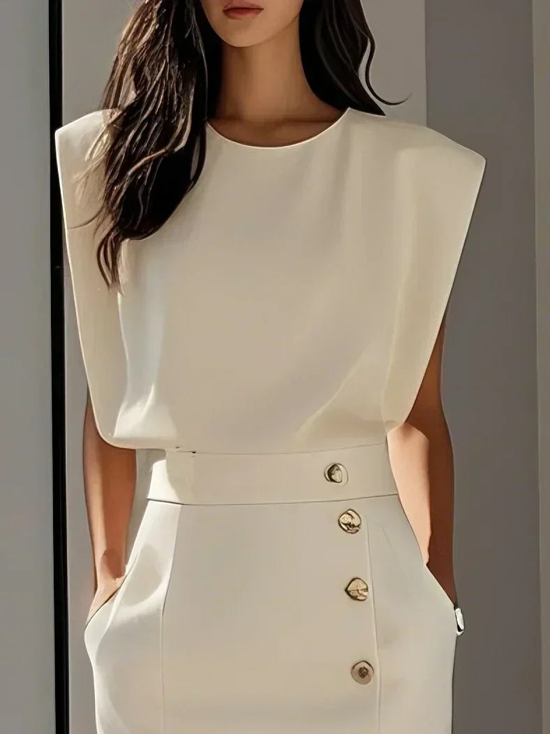 Larysa | Elegancka damska sukienka midi z rozcięciem