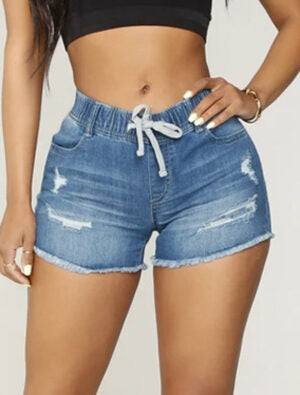 Florence | Damskie jeansowe szorty z wysokim stanem i przetarciami