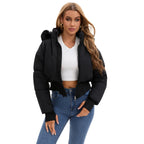 Kurtka Puchowa Damska Clara | Krótka i Lekka | Wodoodporny Krój z Odpinanym Futerkiem