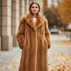 Damska Kurtka z Imitacji Futra | Strukturalne Rękawy | Lekka i Ciepła | Luksusowy Styl