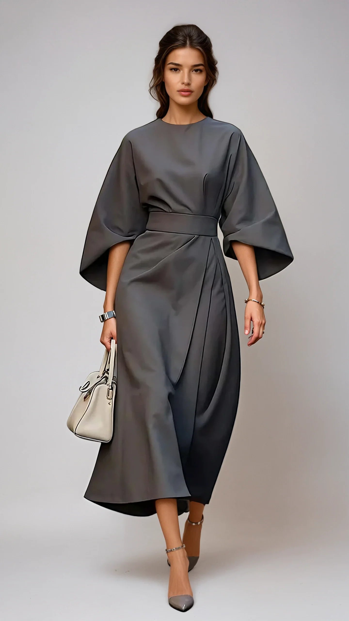 Sukienka Damska z Paskiem | Elegancki Krój | Lekka i Przewiewna Tkanina | Ponadczasowa Klasyka