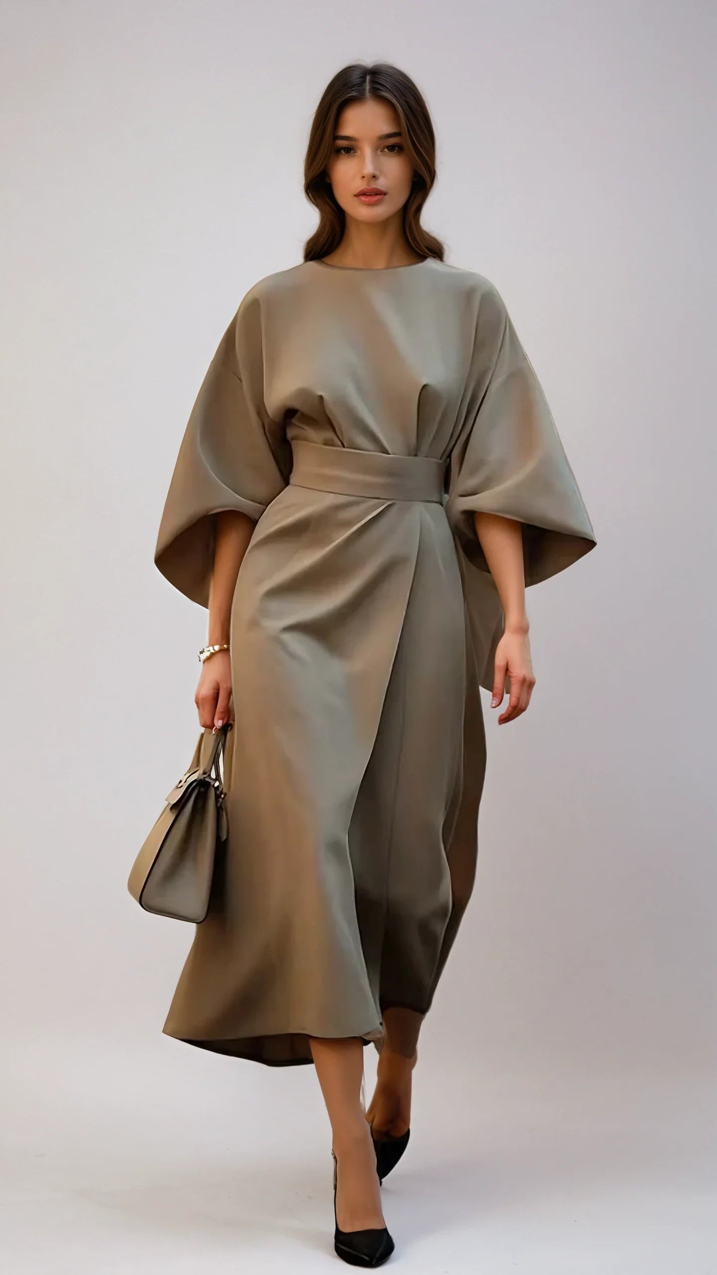 Sukienka Damska z Paskiem | Elegancki Krój | Lekka i Przewiewna Tkanina | Ponadczasowa Klasyka