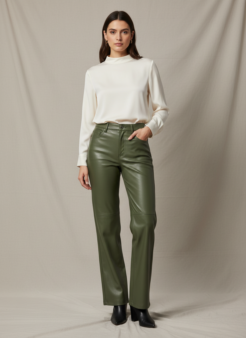 Avenja Green Leather Pants Studio