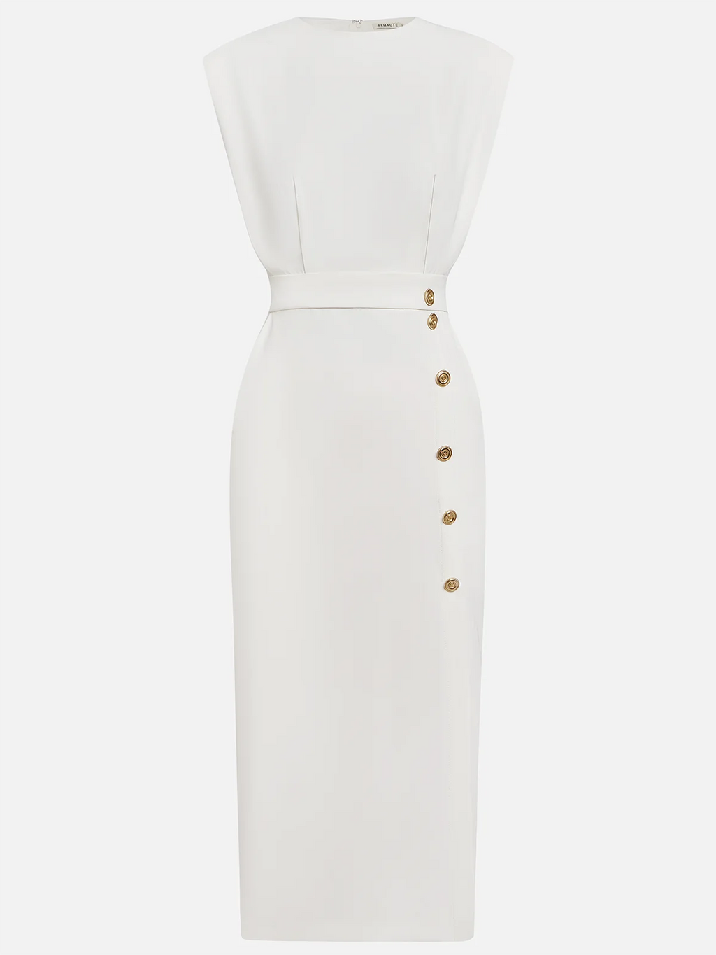 Larysa | Elegancka damska sukienka midi z rozcięciem