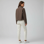 Damska Krótka Kurtka - Bruin Achterkant