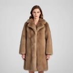 Kurtka z Imitacji Futra - Beige