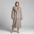 Kurtka z Imitacji Futra - Grijs