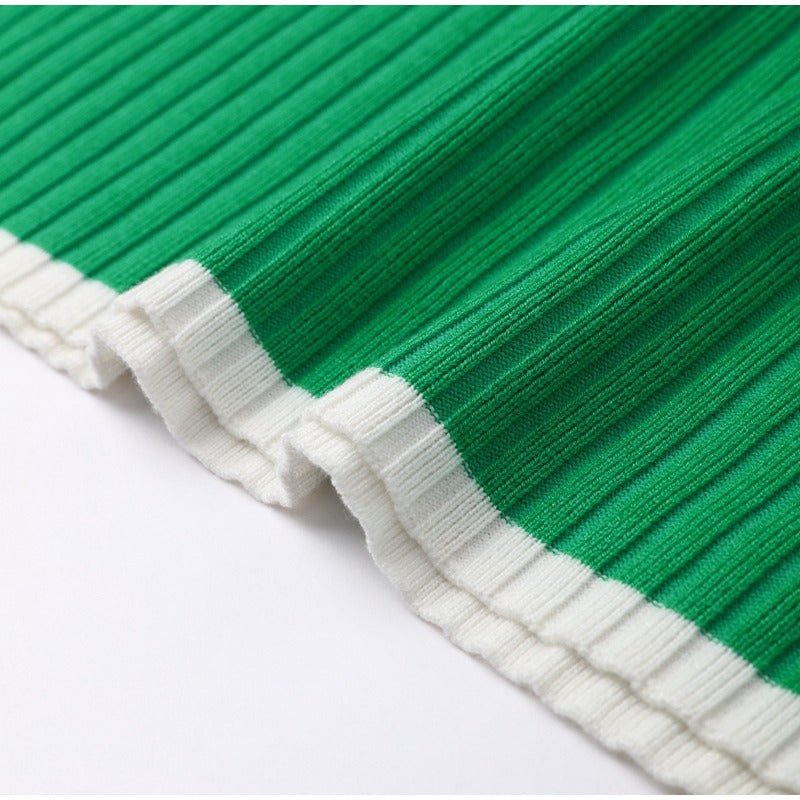 Elvaris | Dzianinowy komplet z krótkim swetrem i spodniami z szeroką nogawką