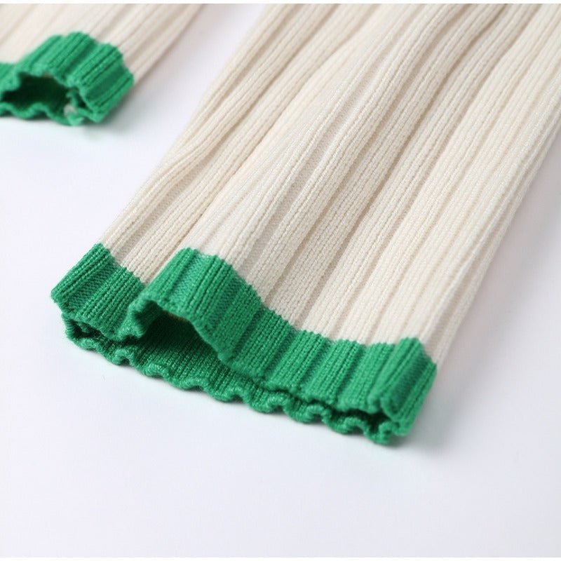 Elvaris | Dzianinowy komplet z krótkim swetrem i spodniami z szeroką nogawką