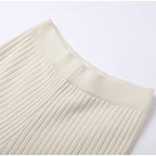 Elvaris | Dzianinowy komplet z krótkim swetrem i spodniami z szeroką nogawką