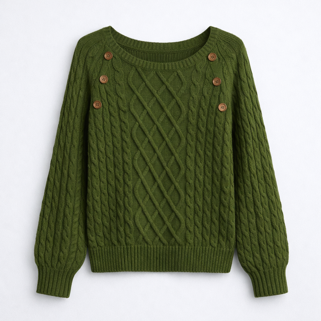 Damski Sweter Dziany | Teksturowany Wzór | Długi Rękaw